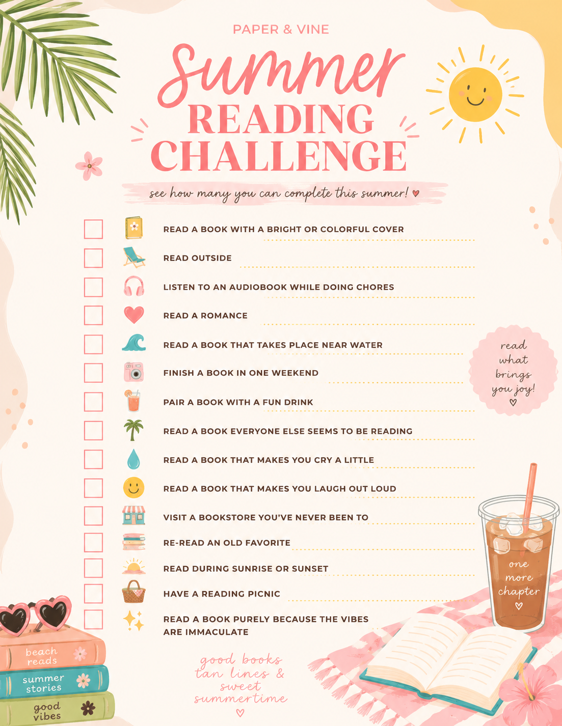 The Paper & Vine Summer Reading Challenge ☀️📚🍉