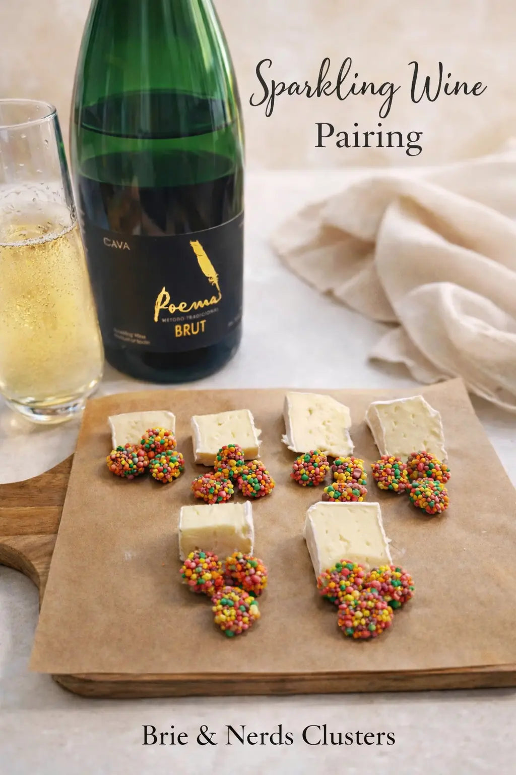 Weekly Wine Pairing: Brut, Nerds Clusters & Brie Paper & Vine Book Bar