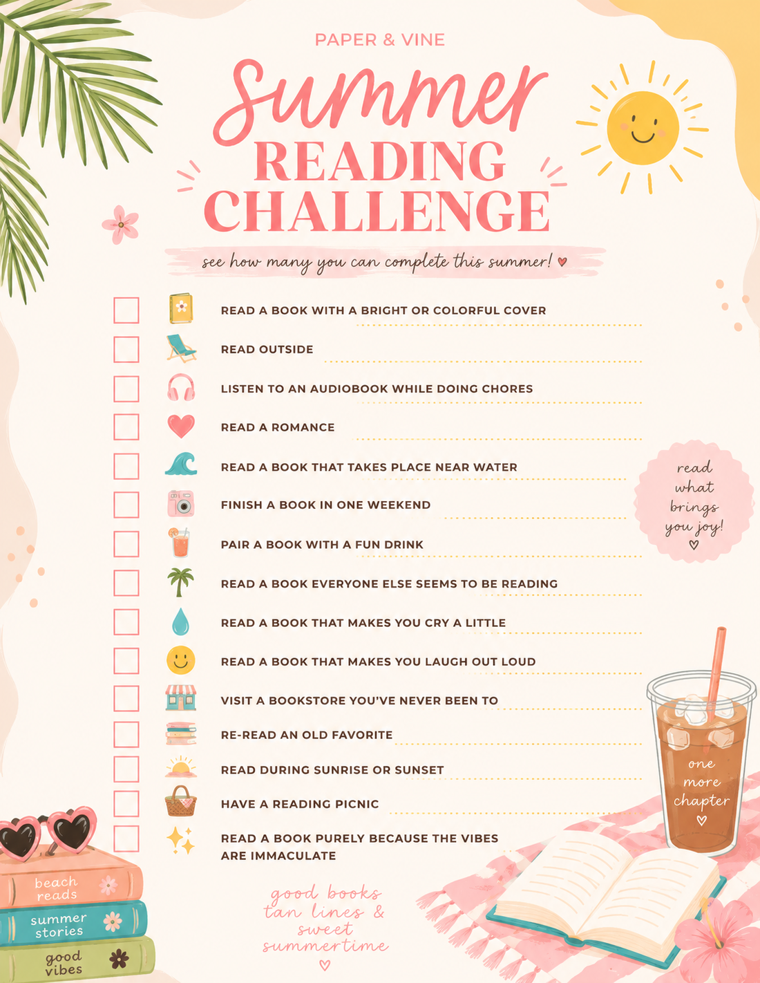 The Paper &amp; Vine Summer Reading Challenge ☀️📚🍉
