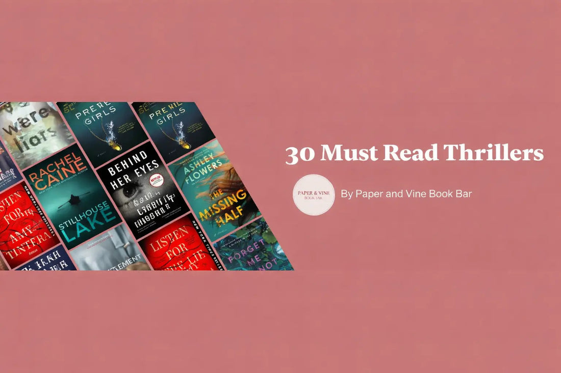 banner image that says 30 must read thrillers