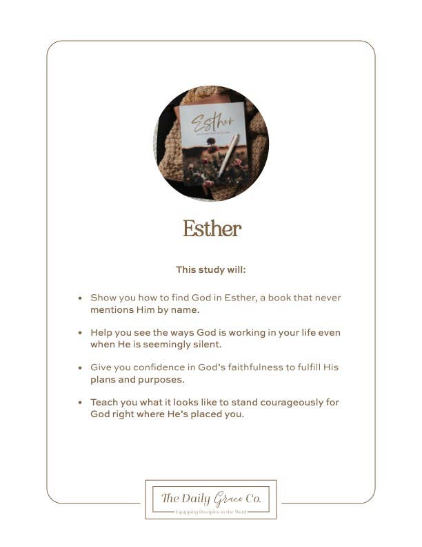 Inspirational book "Esther | Seeing God When He Is Silent" hardcover edition, spiritual growth guide, blue cover