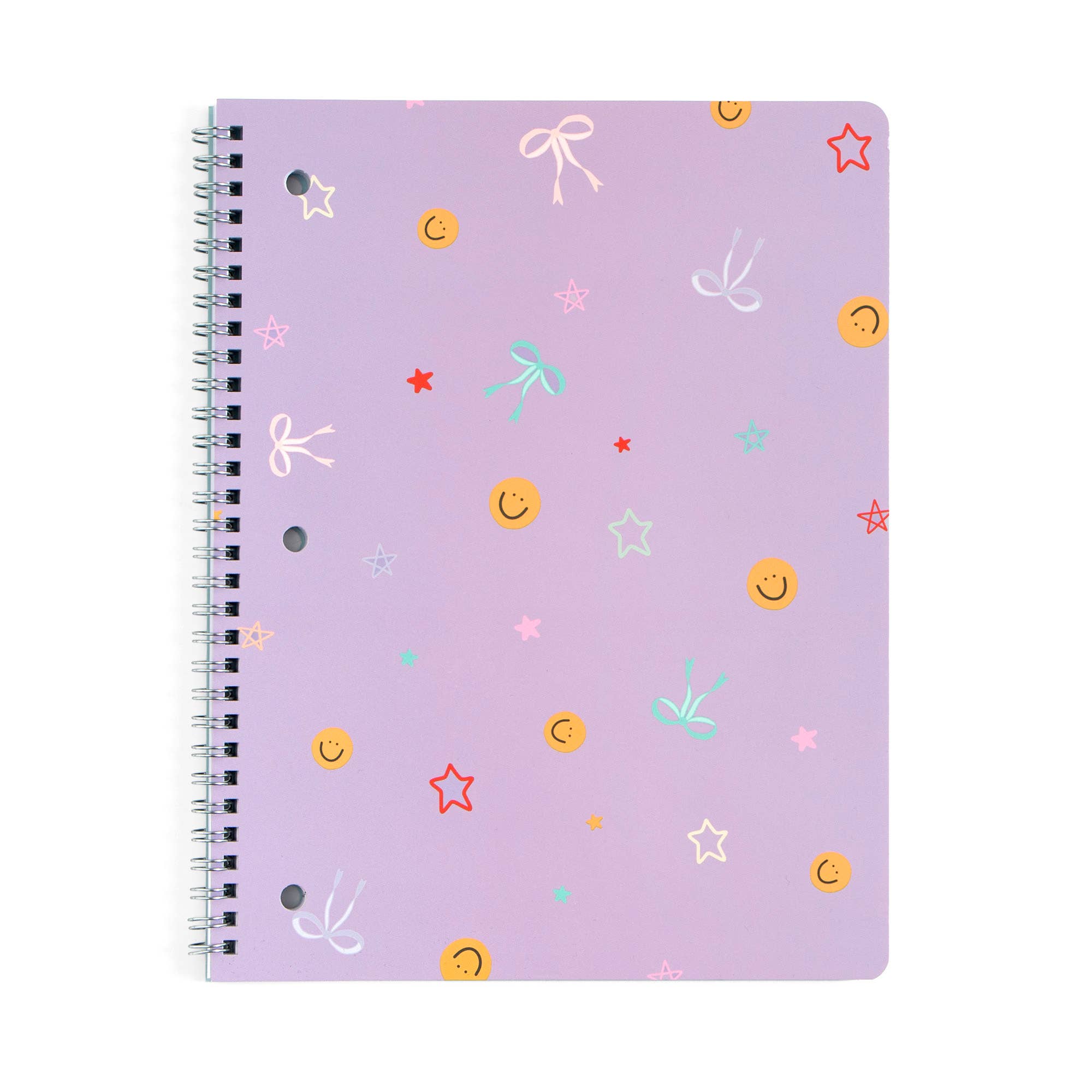 Smiley Faces & Coquette Bows Spiral Notebook