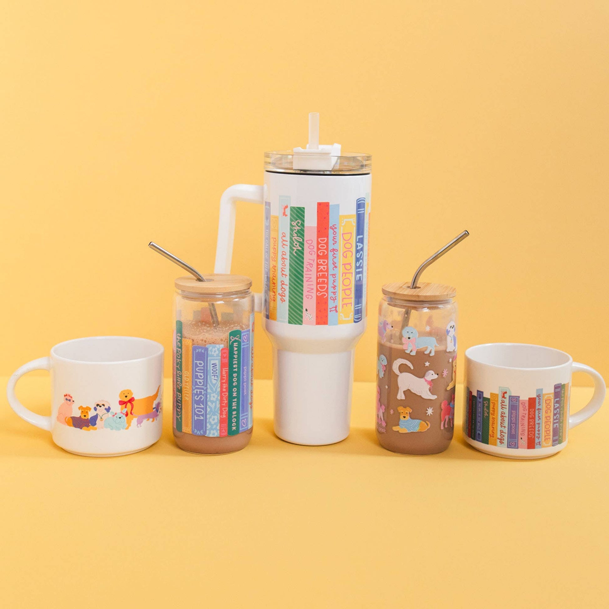 Large ceramic mug with Dapper Dogs design, 15oz, dishwasher safe, perfect for coffee lovers