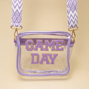 Purple Game Day Clear Crossbody Bag