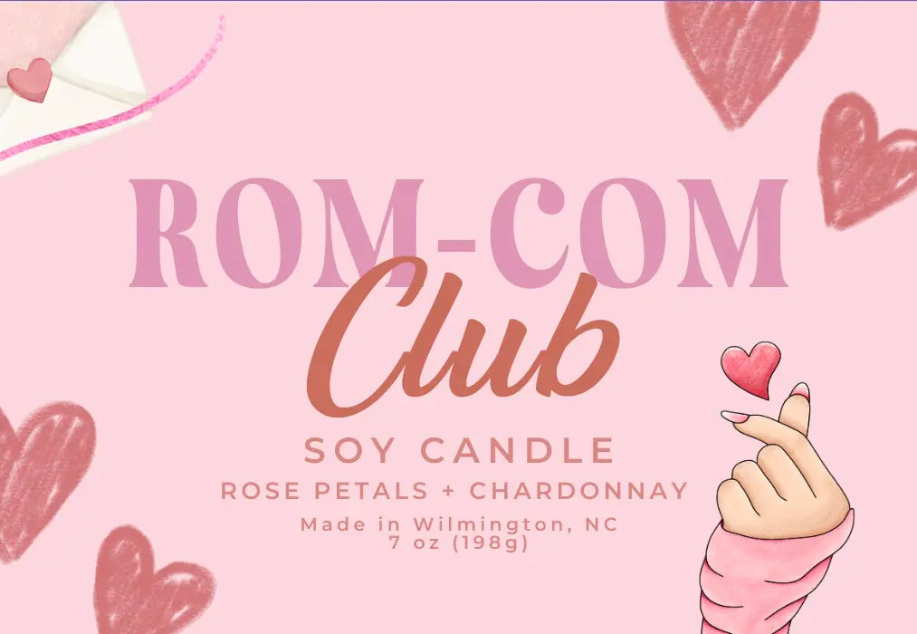 Rom-Com Club graphic tee in soft pink cotton, medium size, vintage style, perfect for movie fans