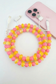 Updated Pink and Yellow Beaded Charger