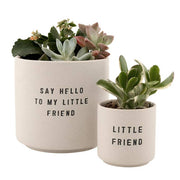 "Say hello to My Little Friend" Ceramic Planting Pots - Set of 2
