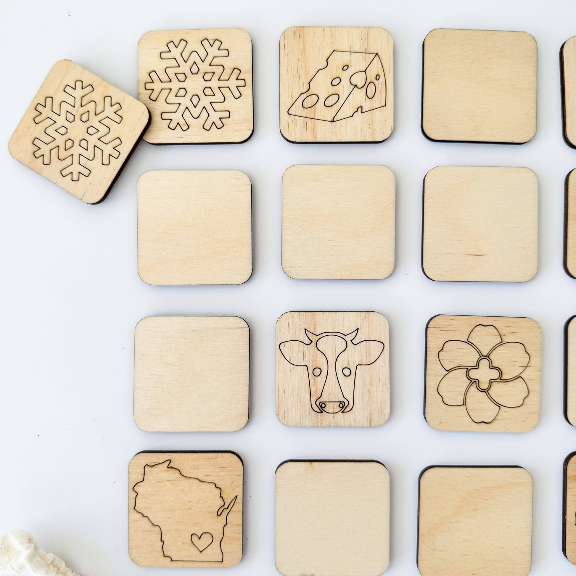 Wood Memory Game, Brainteaser: Texas State Memory Matching Game with durable wooden pieces, educational puzzle for kids an...