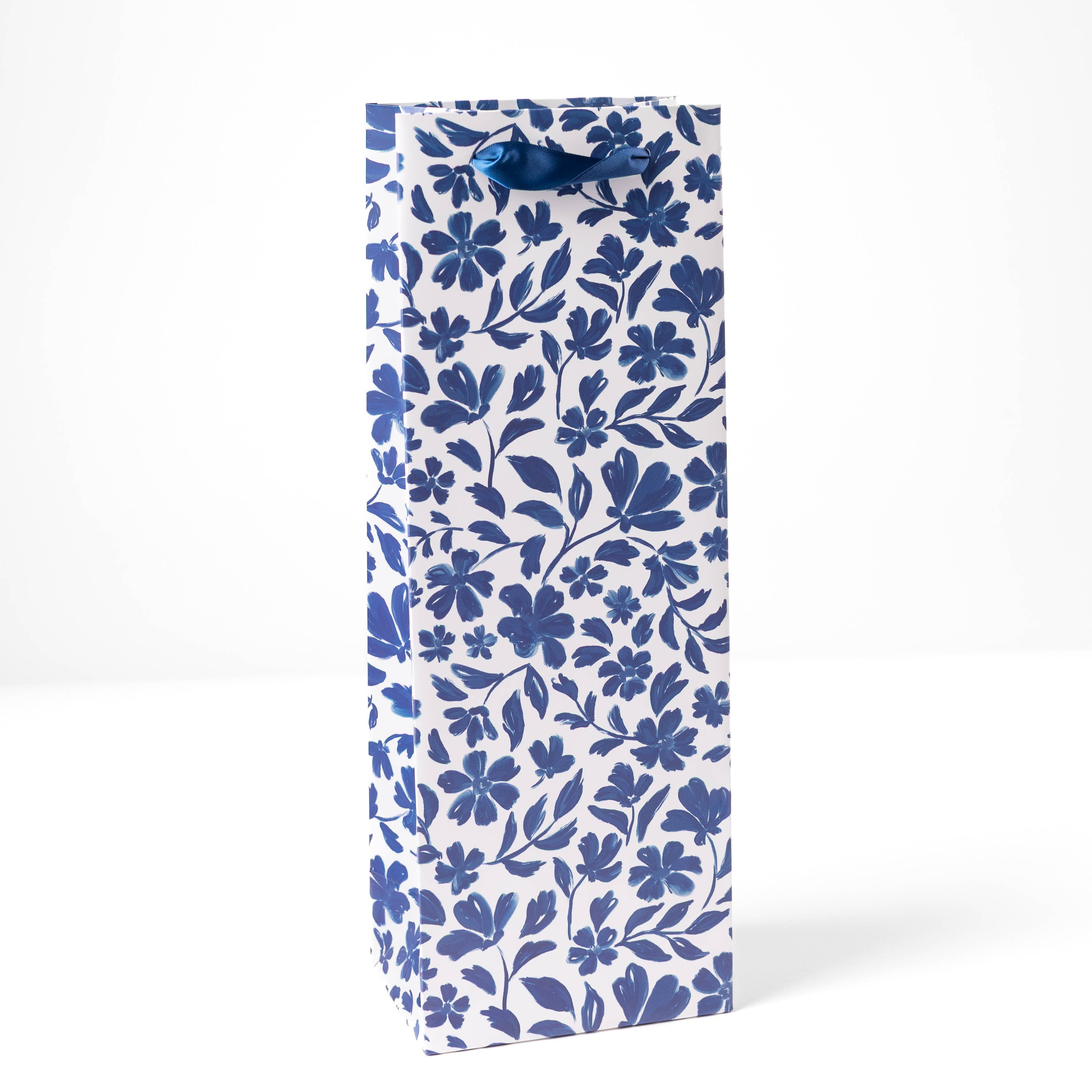 Porcelain Floral Gift Bag: Wine