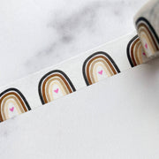 Skin Rainbow Washi Tape, 15mm x 10m roll with skin-tone rainbow pattern for crafts and journaling.