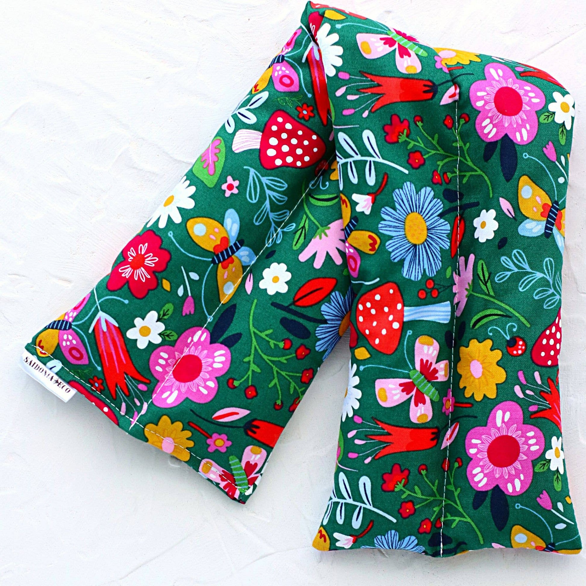 Weighted Hot Cold Pad ⋆ Enchanted Forest in green with herbal aroma, therapeutic relief, 12x24 inches