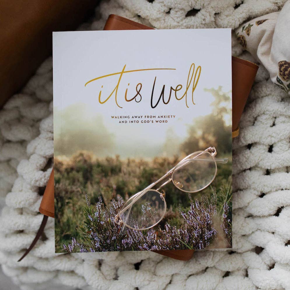 It Is Well | Anxiety Study guidebook, calming blue cover, self-help mental health resource