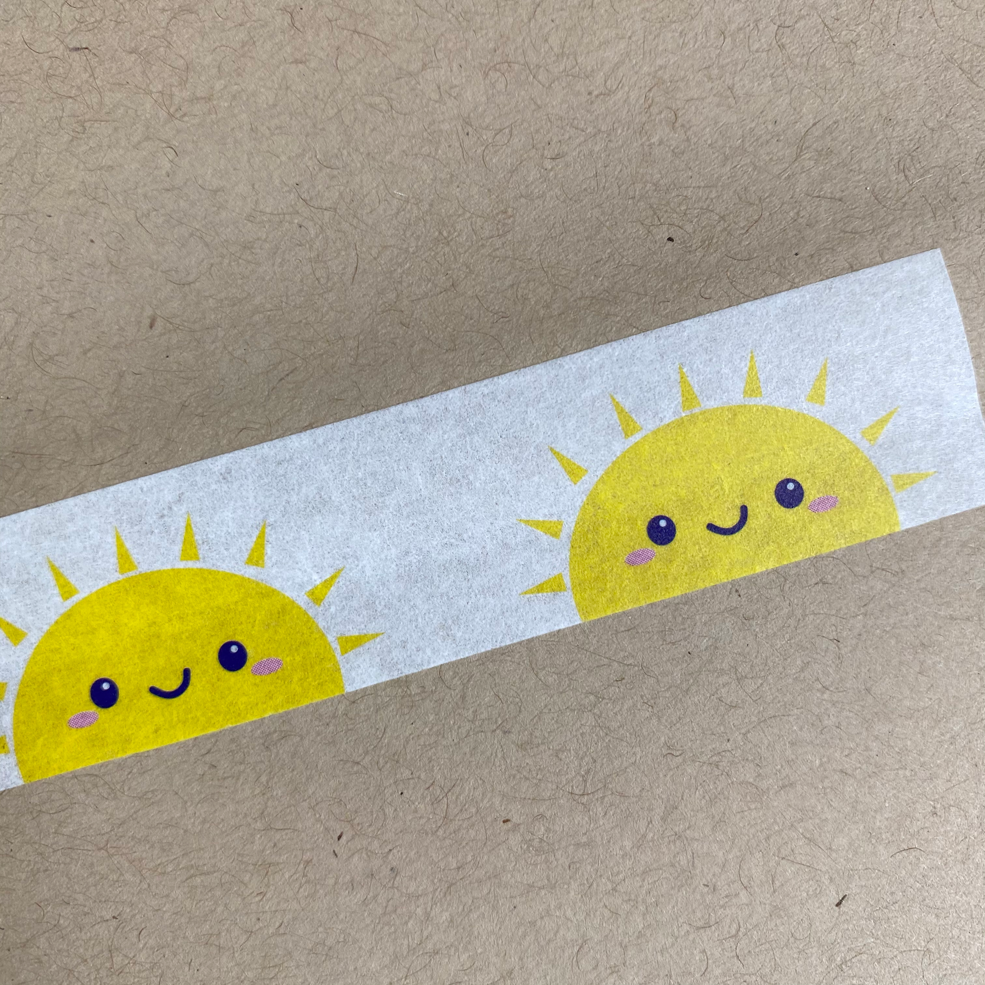 Cute Happy Sunshine Washi Tape, 20mm x 10m, sunny design, great stocking stuffer for crafts.