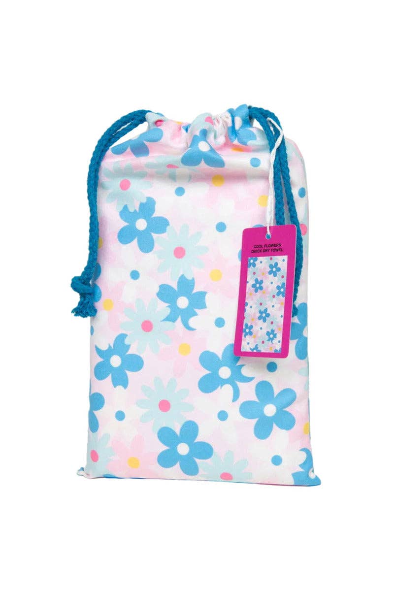 Cool Flowers Quick Dry Beach Towel: Multicolored - Paper & Vine Book Bar