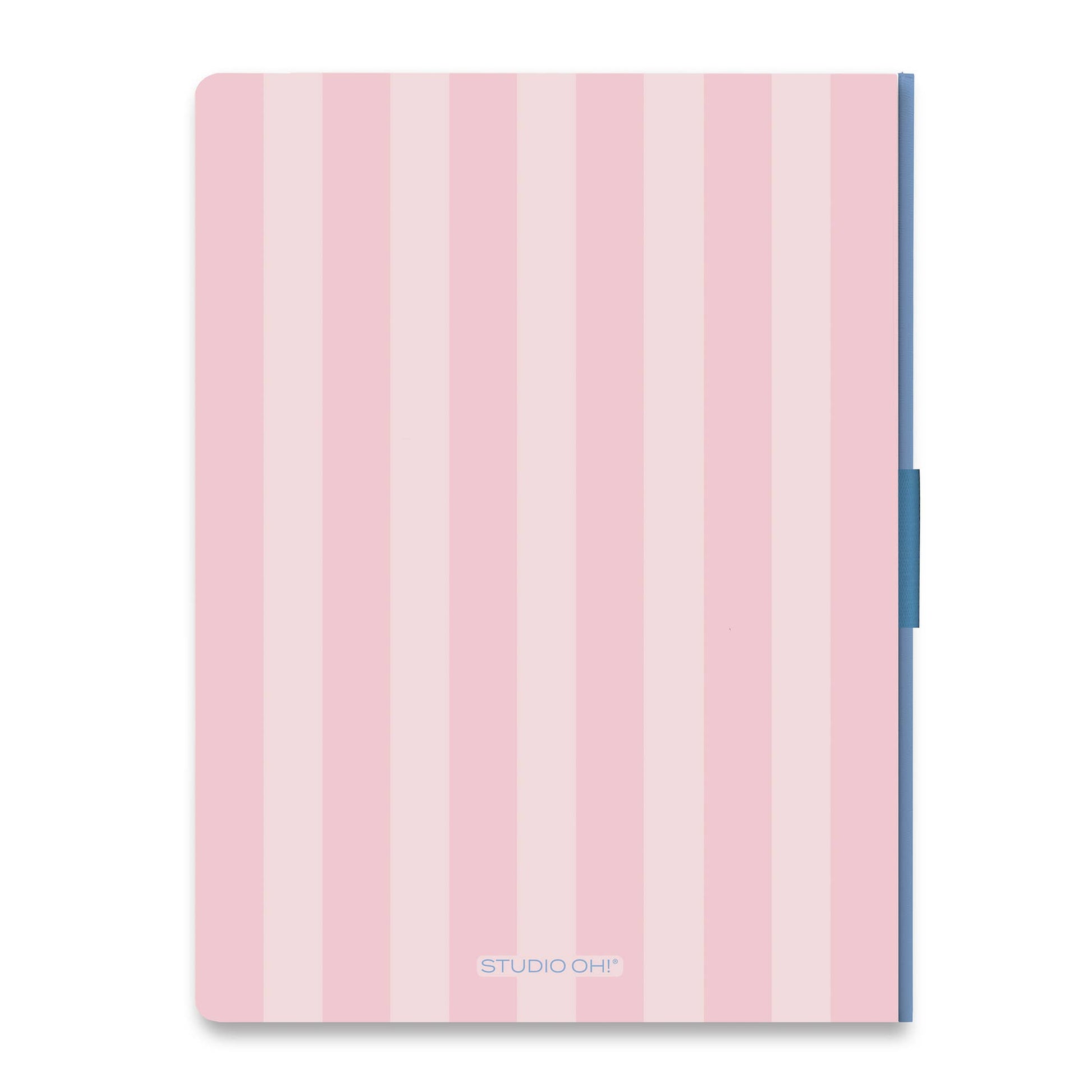 Pink Stripes Casey Notebook with Phone Loop, A5 size, spiral-bound, durable cover, ideal for students and professionals
