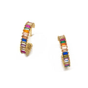 Rainbow Shimmer Hoops: Gold