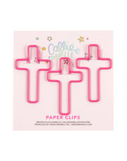 Pink Cross Paperclips