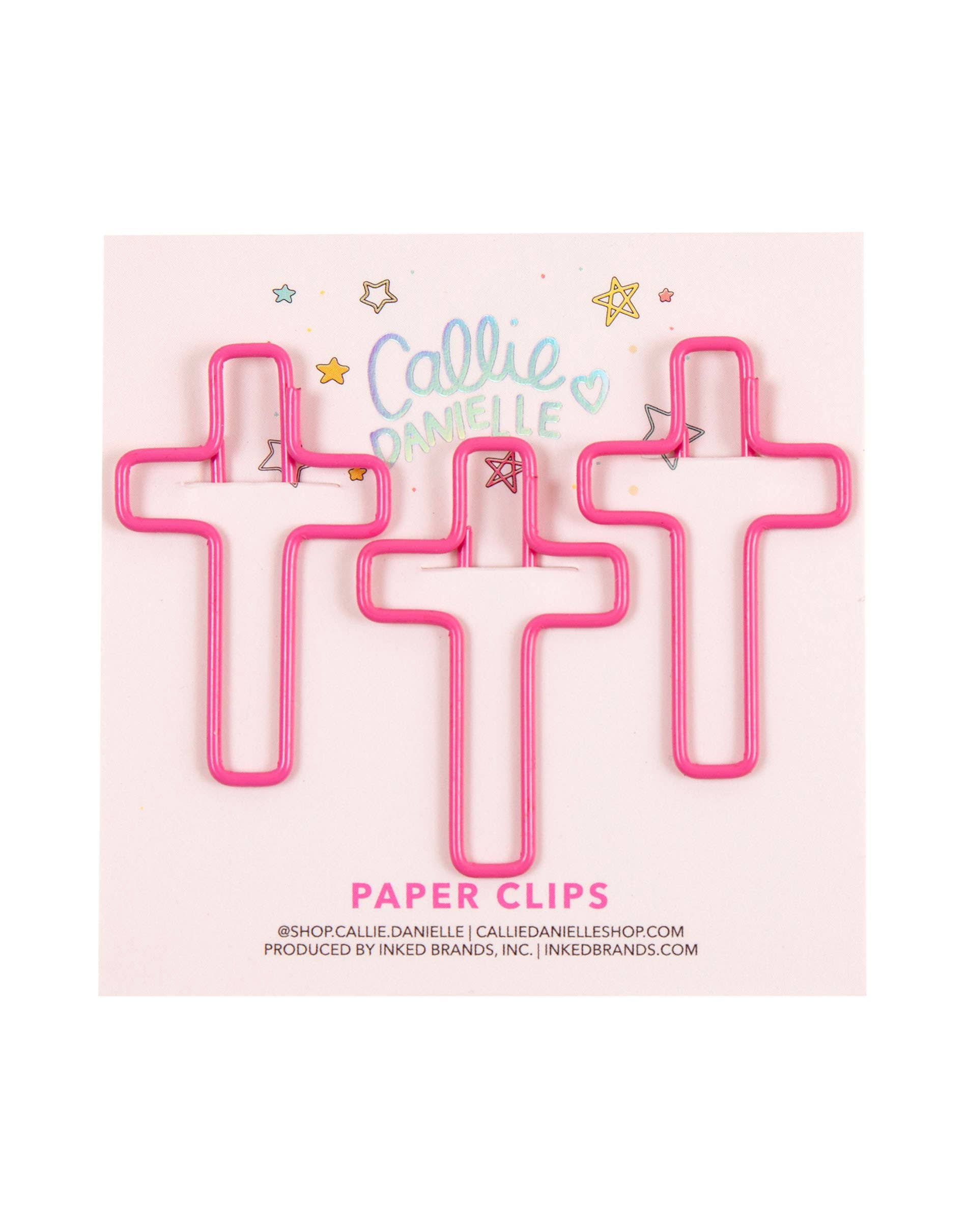 Pink Cross Paperclips