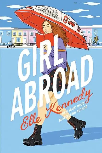Girl Abroad book cover featuring a stylish young woman traveling abroad, adventure and coming-of-age themes.