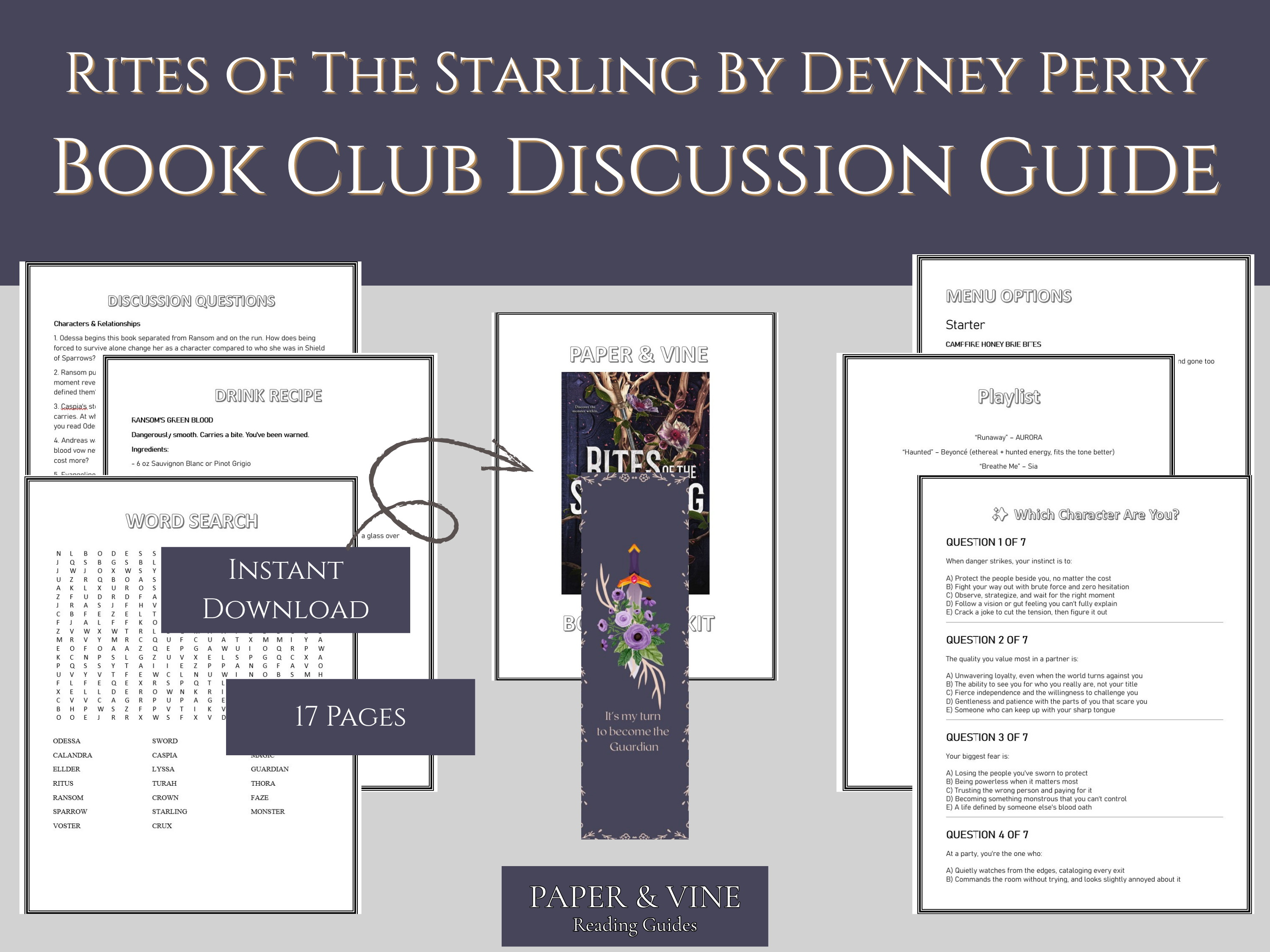 Rites of the Starling: Book Guide Printable - Devney Perry