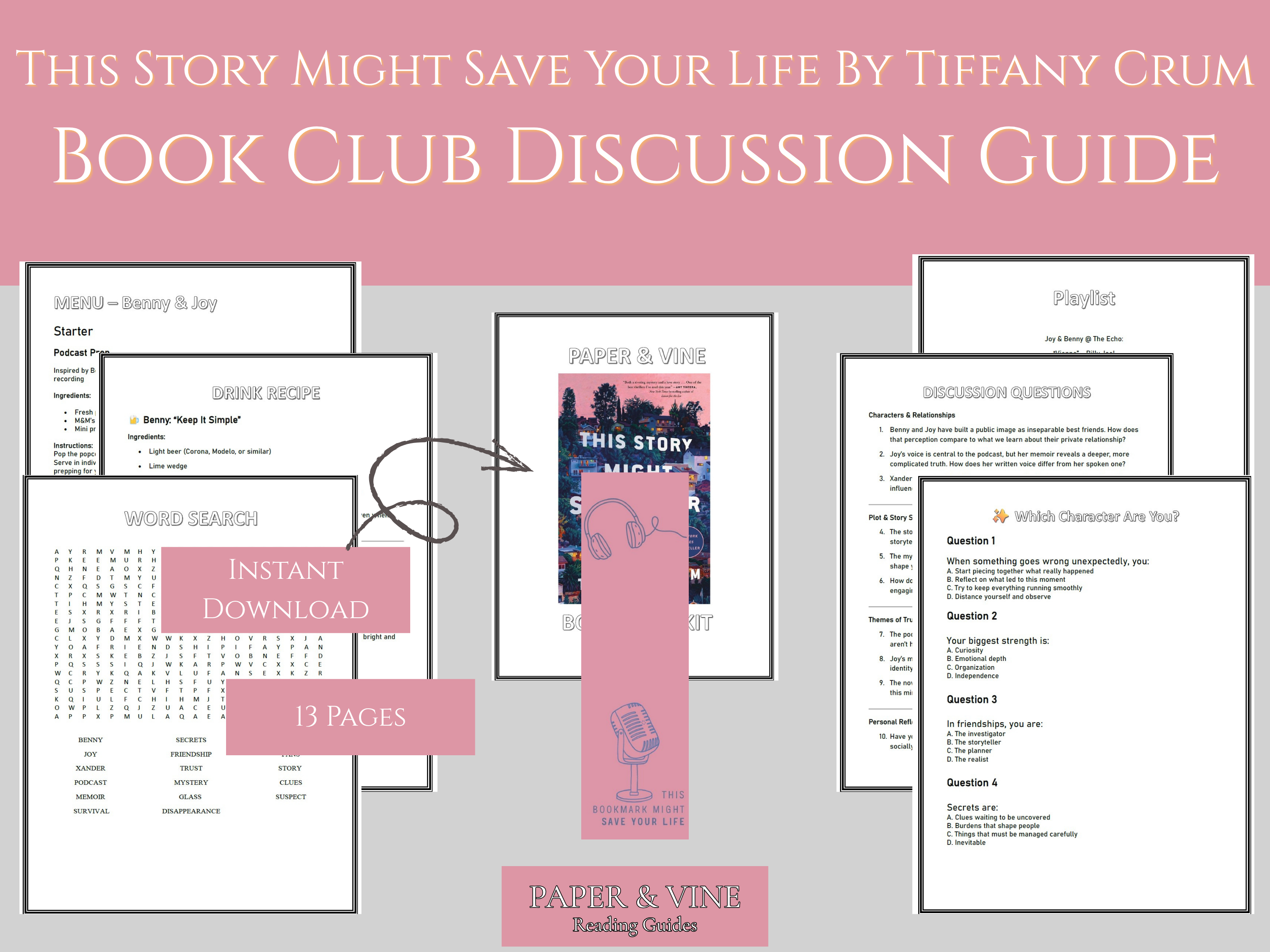 This Story Might Save Your Life: Book Guide Printable - Tiffany Crum