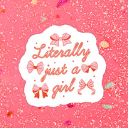 Just a Girl Girly Cake Waterproof Vinyl Sticker: Matte / Thank you! - Paper & Vine Book Bar
