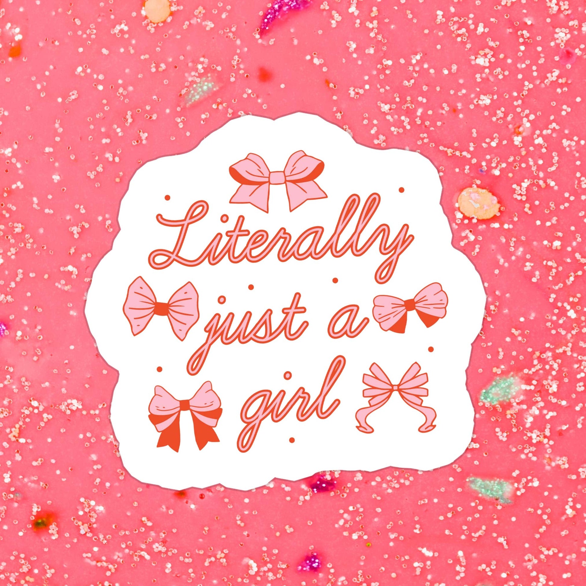 Just a Girl Girly Cake Waterproof Vinyl Sticker: Matte / Thank you! - Paper & Vine Book Bar