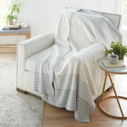 Grey Stripe Cozy Knit Throw 60" x 70