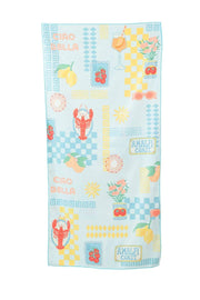 Italian Summer Wholesale Reversible Microfiber Towel: Light Blue - Paper & Vine Book Bar