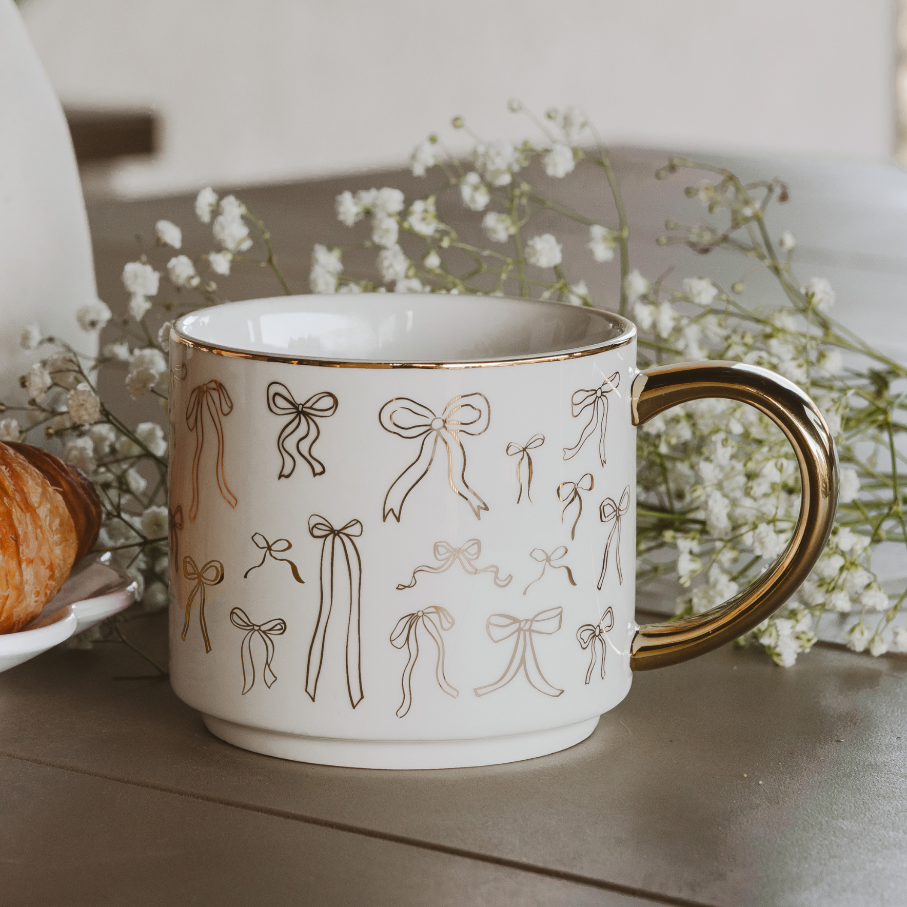 Bow Gold Coffee Mug - Paper & Vine Book Bar