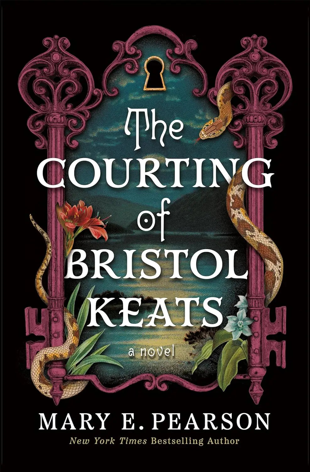 The Courting of Bristol Keats book cover art with ornate typography and period-inspired illustration.