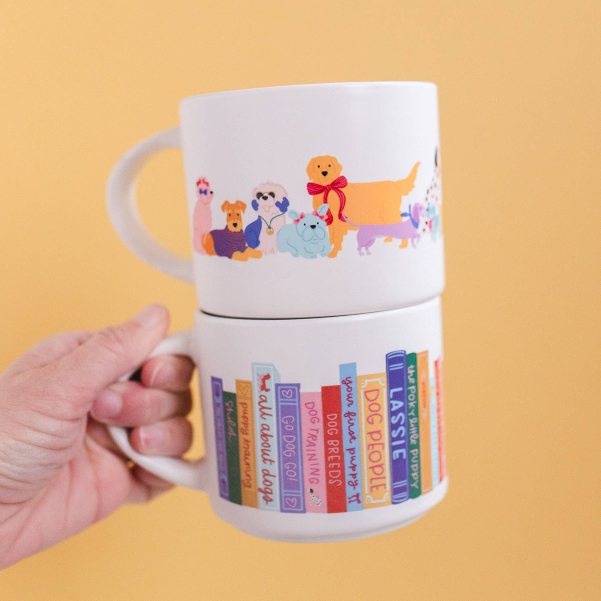 Large ceramic mug with Dapper Dogs design, 15oz capacity, dishwasher safe, perfect for coffee lovers