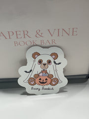 Beary Bookish Ghost Sticker