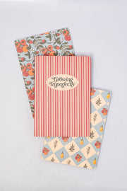 Rough Draft Notebook Set by Growing Imperfectly, a 3-pack of pocket-sized notebooks with ruled pages