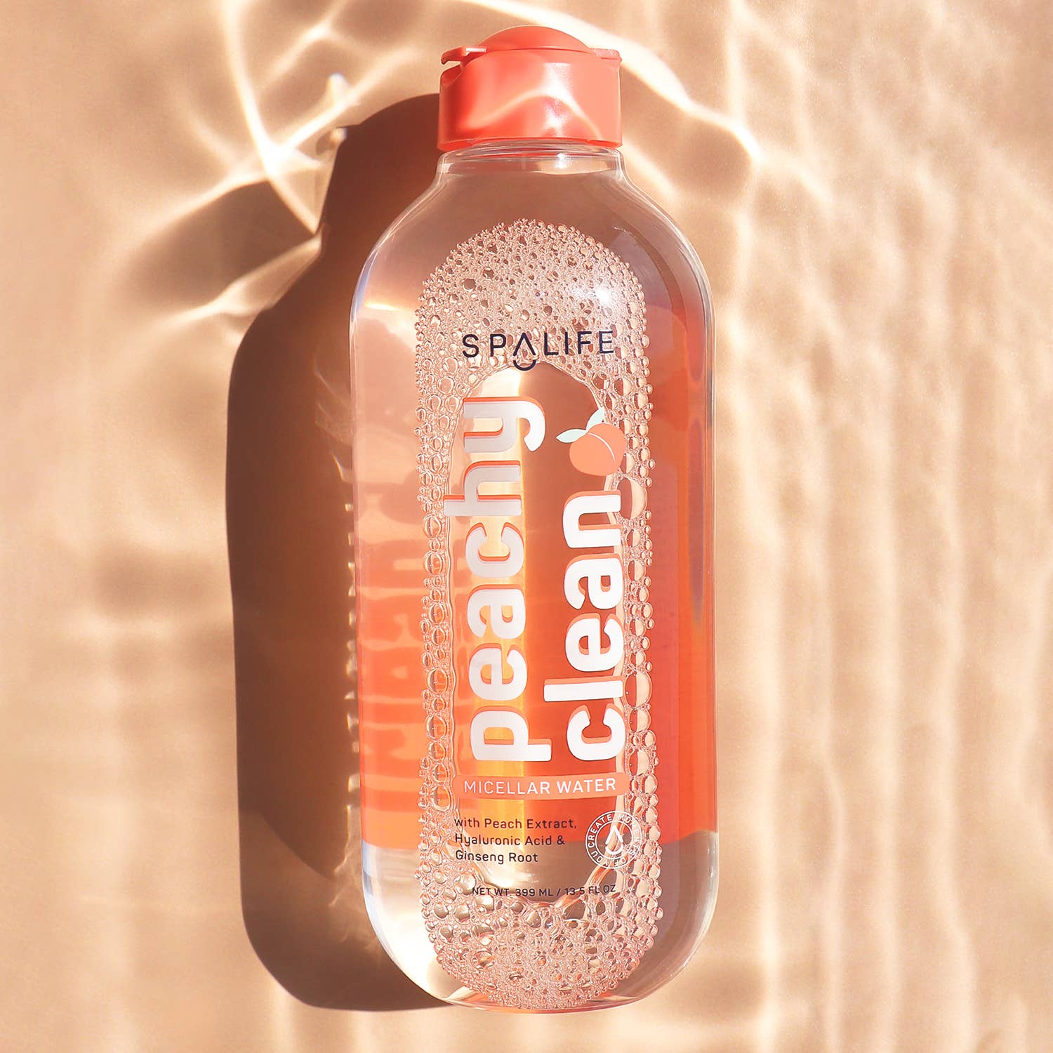 Buy now Peachy Clean Micellar Water & Hyaluronic Acid Makeup Remover, gentle, hydrating facial cleanser for all skin types