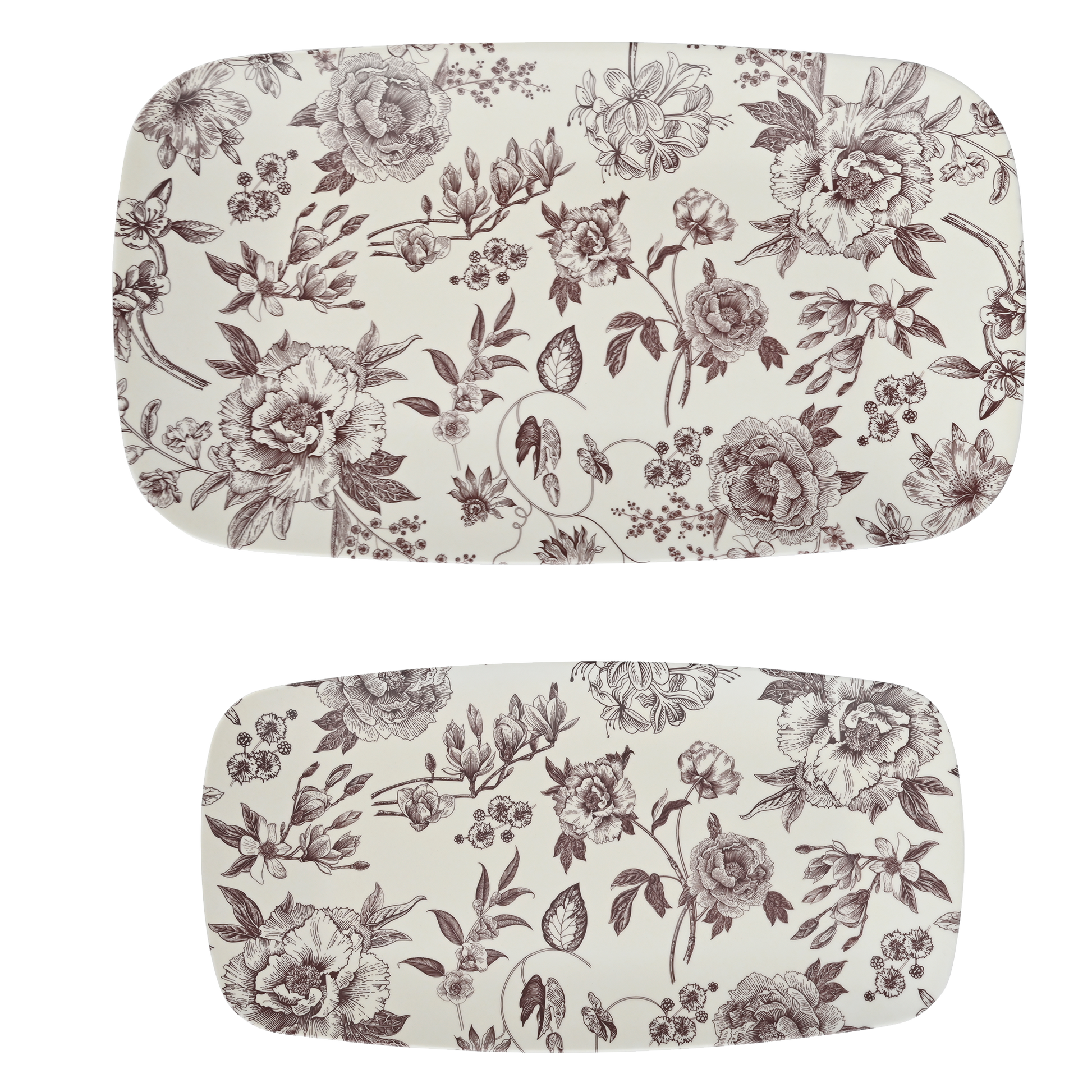Buy now: NEW Brown Delft Stacking Melamine Tray Set of 2, durable kitchenware in elegant design