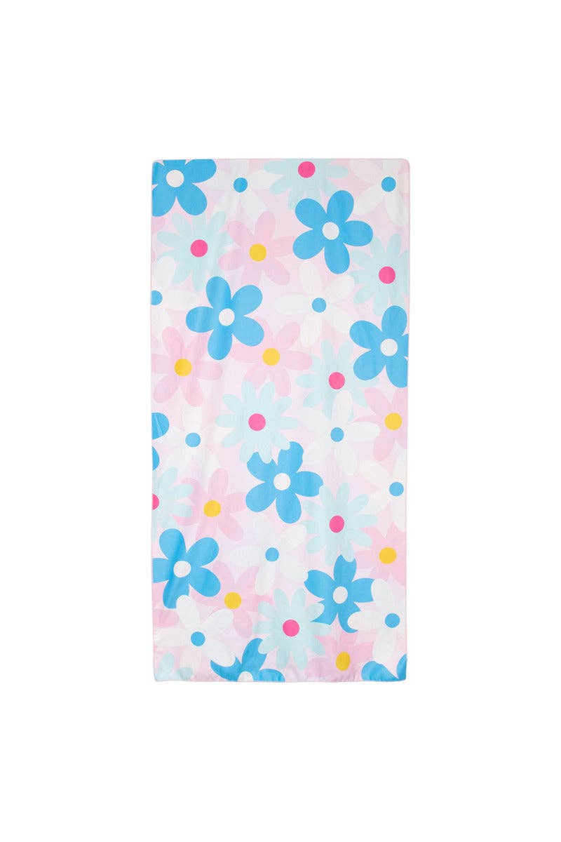 Cool Flowers Quick Dry Beach Towel: Multicolored - Paper & Vine Book Bar