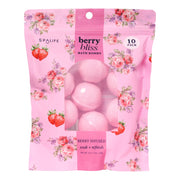 Valentine’s Berry Bliss Bath Bombs – 10 Pack: scented berry fizz, romantic bath gift set.