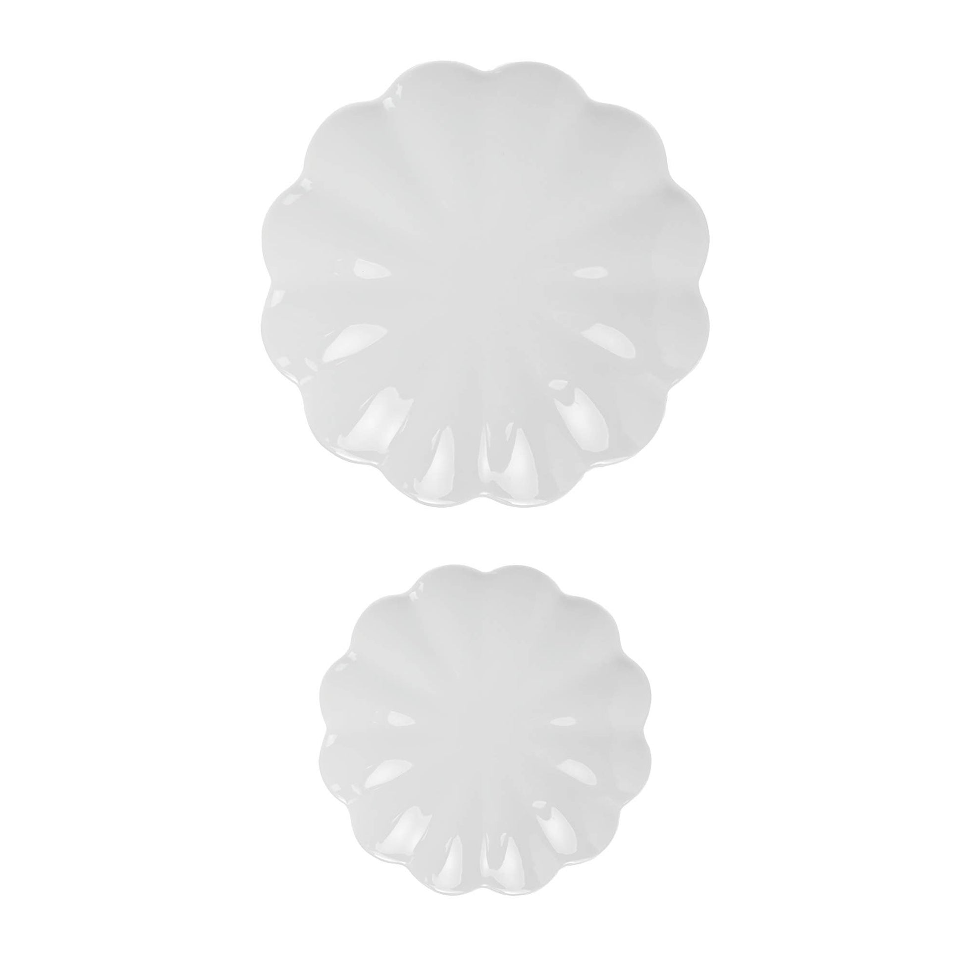 White Scalloped Serving Tray - Paper & Vine Book Bar
