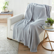 Premier Ribbed Cozy Knit Throw- Silver
