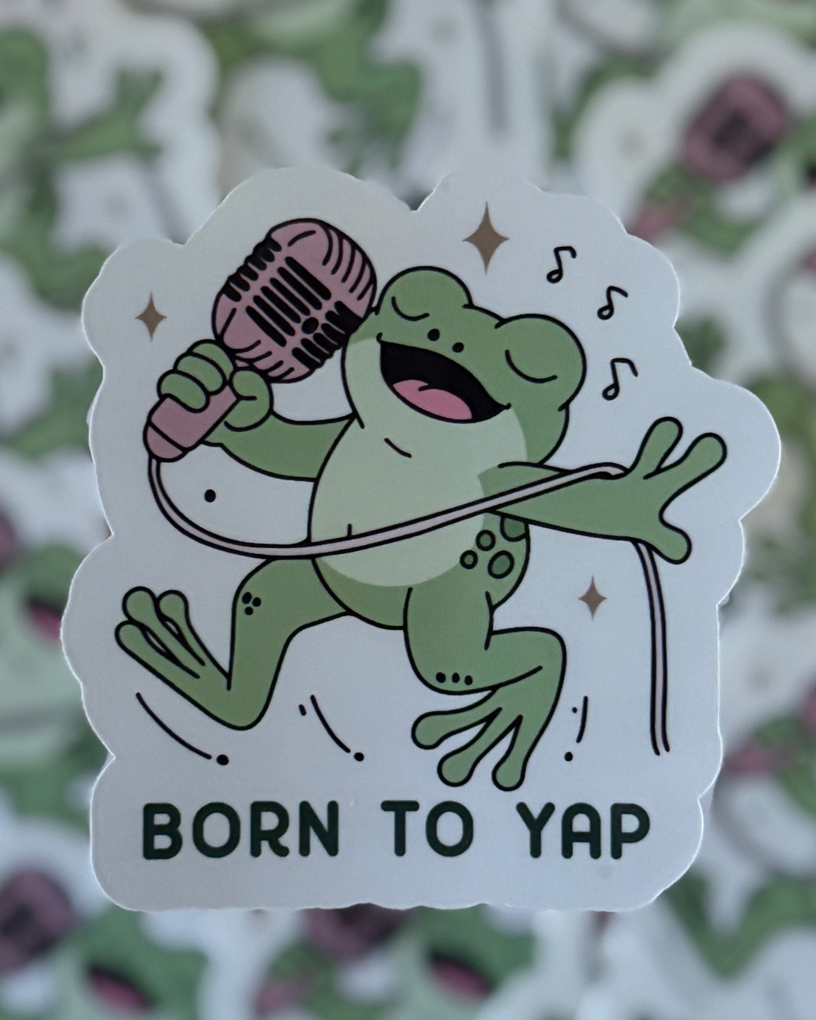 Born to Yap Frog Sticker Paper & Vine Book Bar