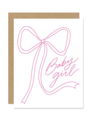 Pink Bow Baby Girl Card