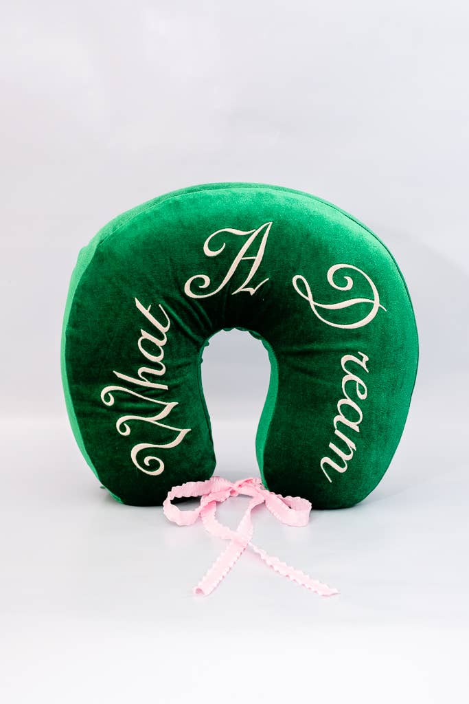 Getaway Travel Pillow, What a Dream: cozy neck support travel pillow, compact, breathable memory-foam comfort.