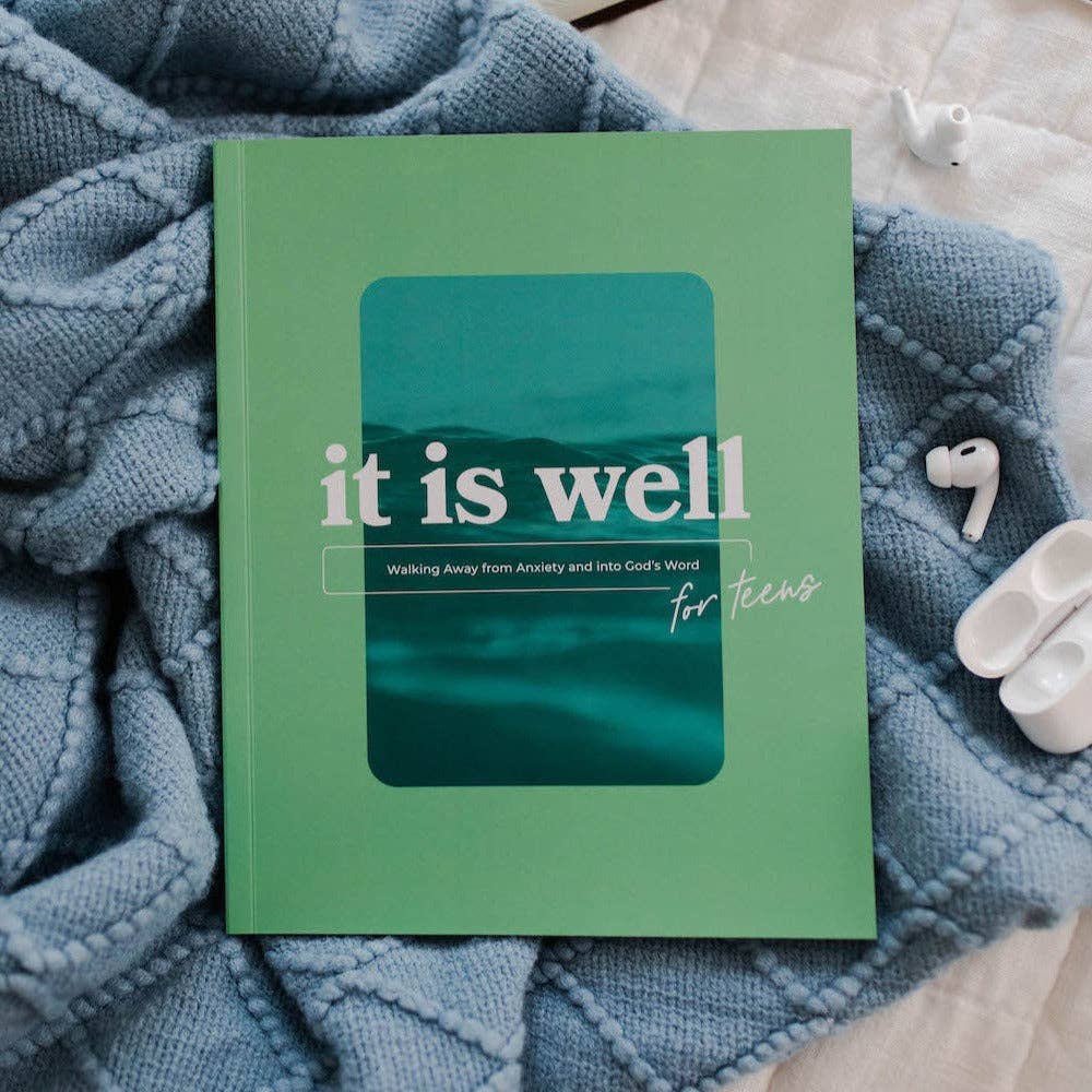 Inspirational "It Is Well for Teens" hardcover journal in teal with motivational quotes, perfect for gift ideas
