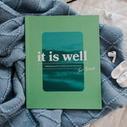 Inspirational "It Is Well for Teens" hardcover journal in teal with motivational quotes, perfect for gift ideas