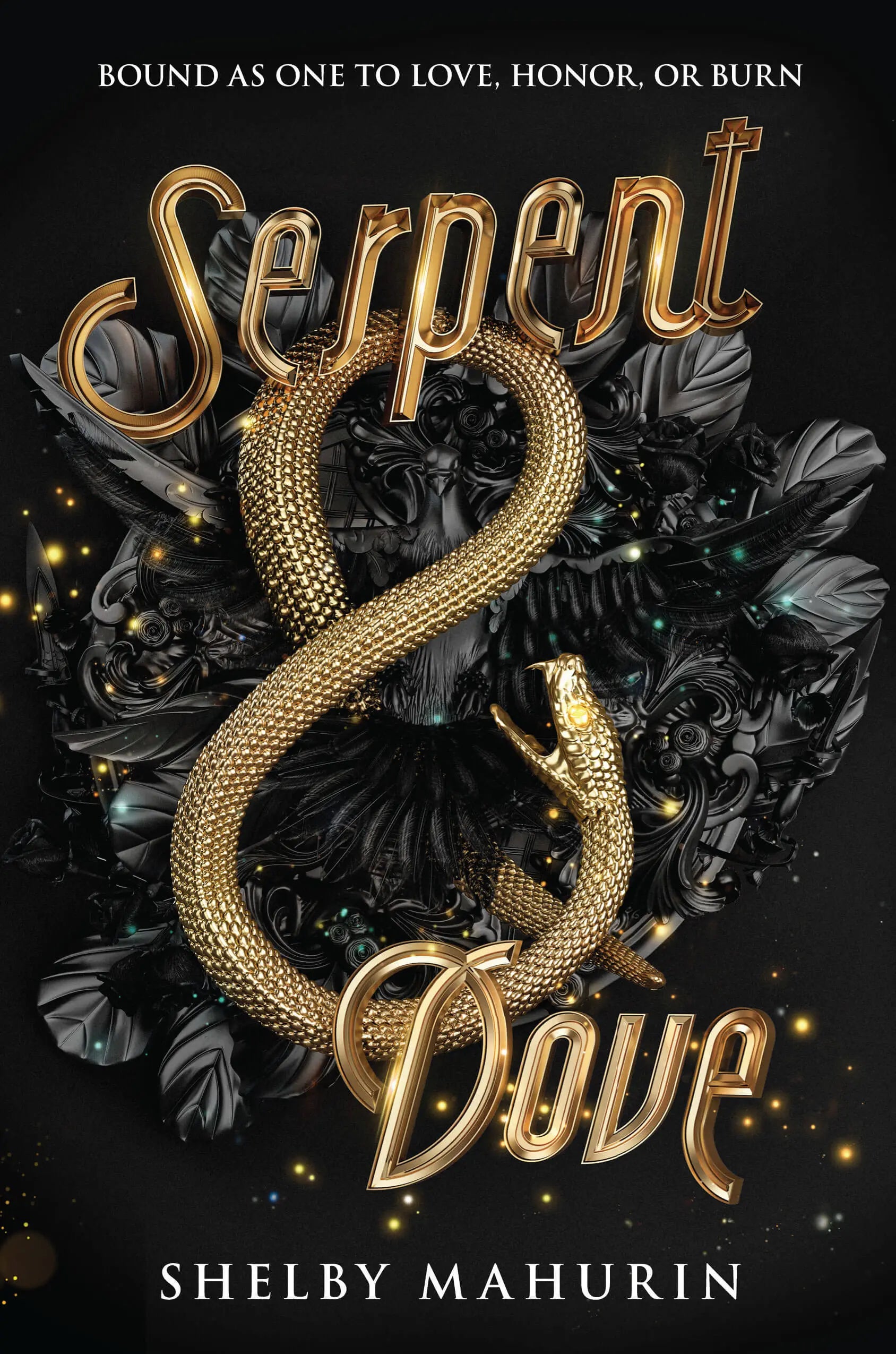 Serpent & Dove book cover - fantasy romance novel by Shelby Mahurin, witches, intrigue.