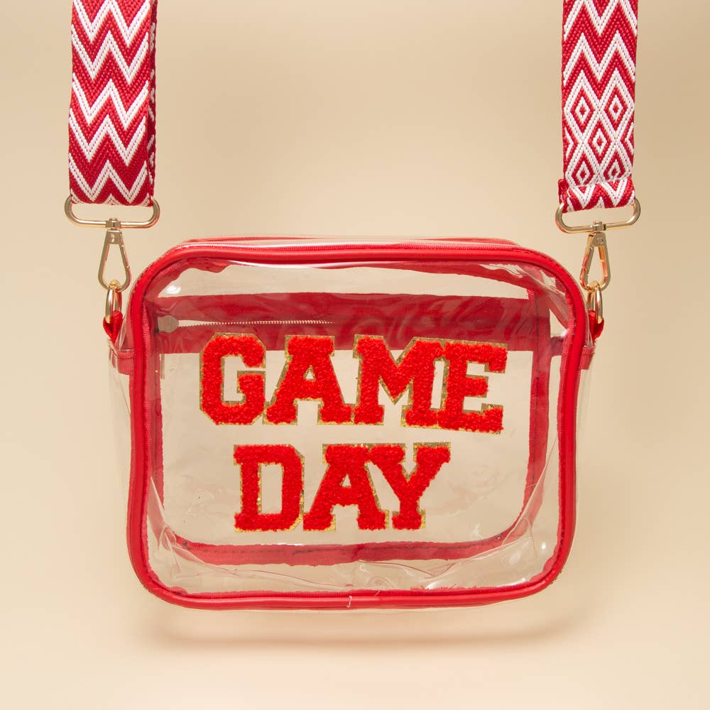 Red Game Day Clear Crossbody Bag