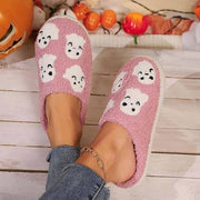 Halloween Pink Ghost Cozy Slippers: S/M