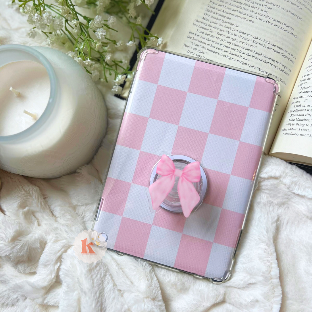Pink Bow Kindle Grip