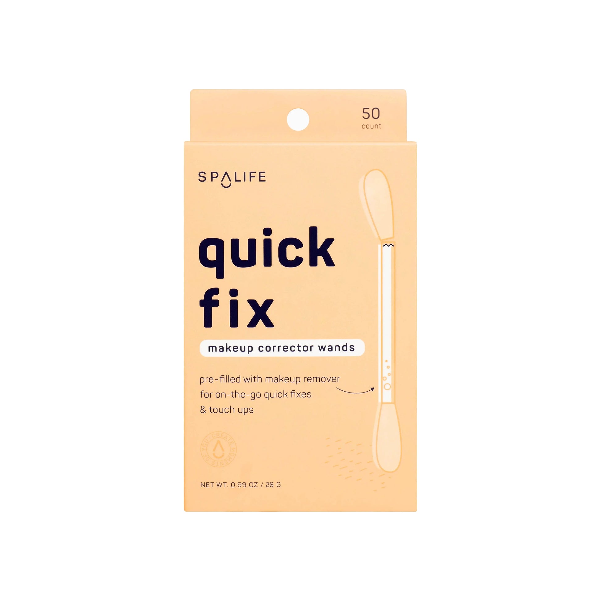 Quick Fix Makeup Corrector Wands - 50 Count, precision-tip cotton swabs for easy makeup fixes, skin-safe & hypoallergenic